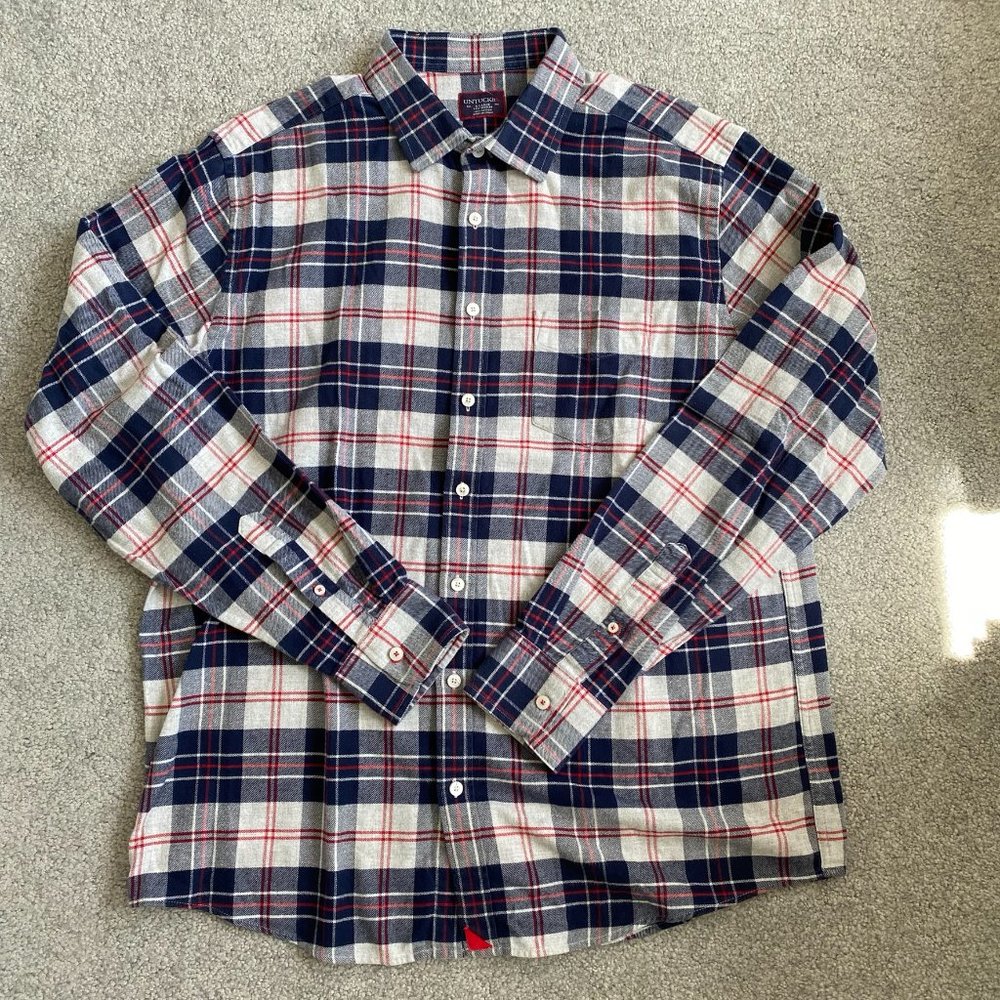 UNTUCKit 100% Cotton Plaid Long Sleeve Shirt XLarge Tall Regular    -    M1045